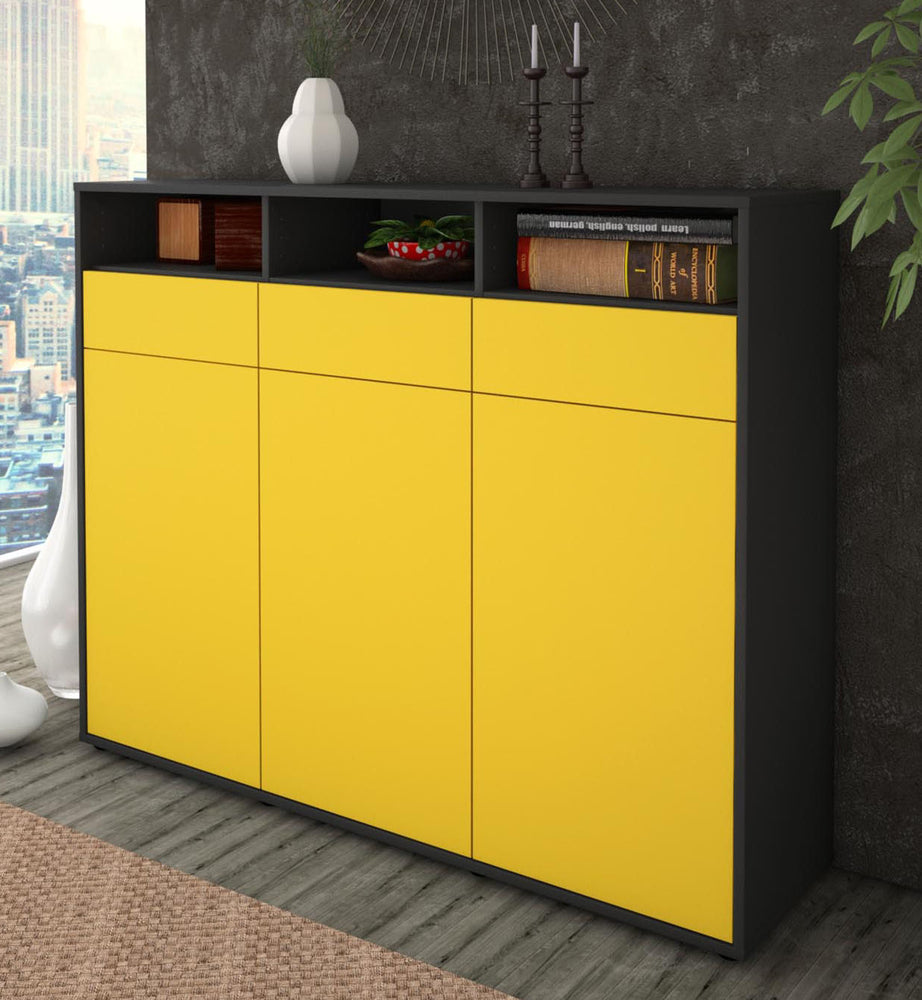 Highboard Marta, Gelb Studio (136x108x35cm) - Dekati GmbH