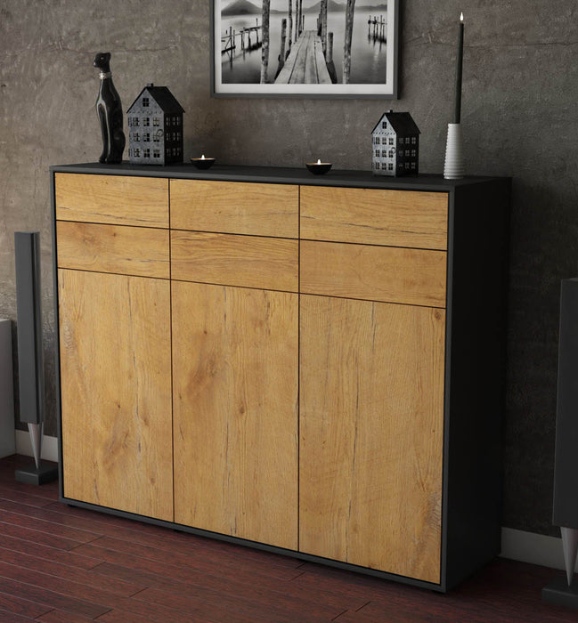 Highboard Martina, Eiche Studio (136x108x35cm) - Dekati GmbH