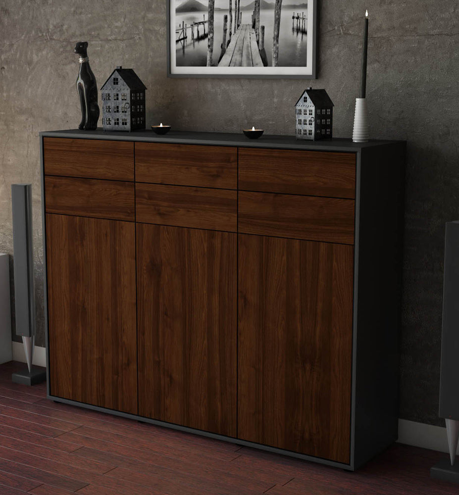 Highboard Martina, Walnuss Studio (136x108x35cm) - Dekati GmbH