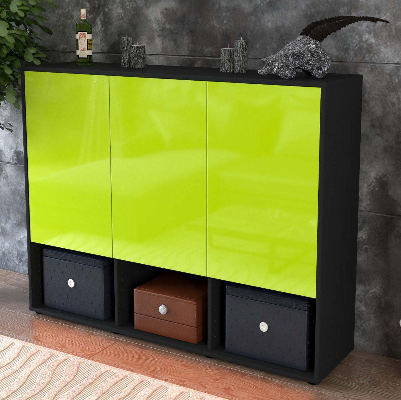 Highboard Mea, Grün Studio (136x108x35cm) - Dekati GmbH