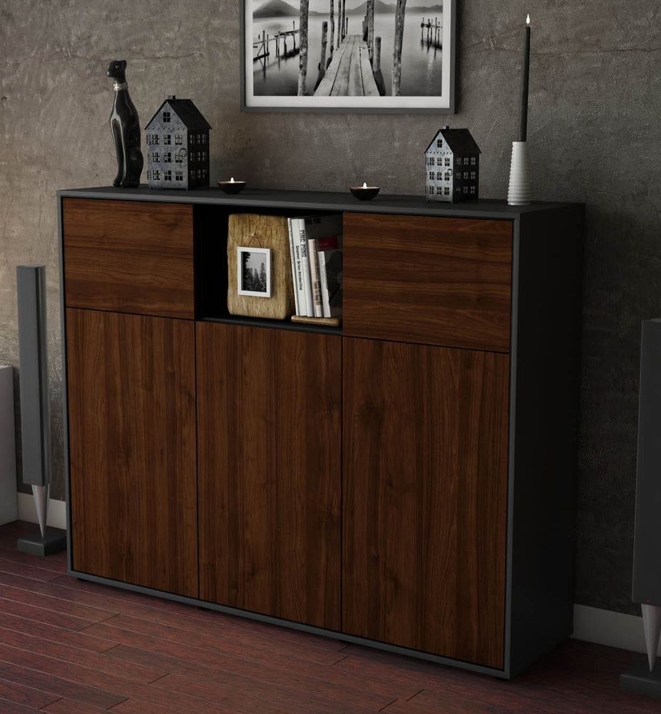 Highboard Melanie, Walnuss Studio (136x108x35cm) - Dekati GmbH