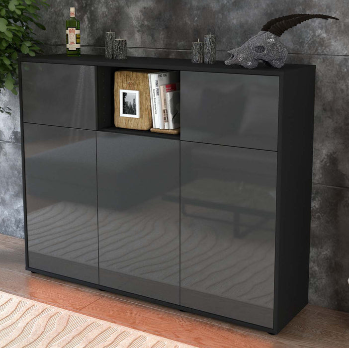 Highboard Melanie, Grau Studio (136x108x35cm) - Dekati GmbH