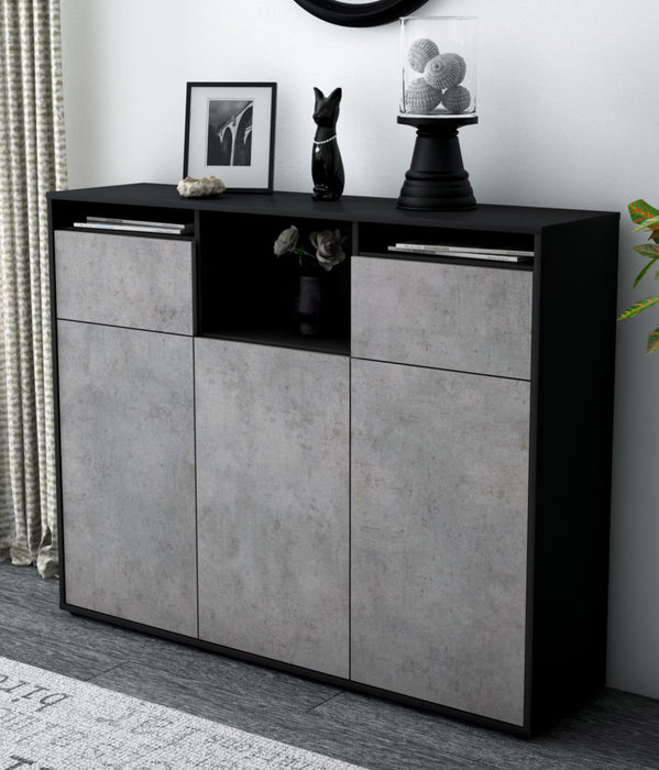 Highboard Melena, Beton Studio (136x108x35cm) - Dekati GmbH