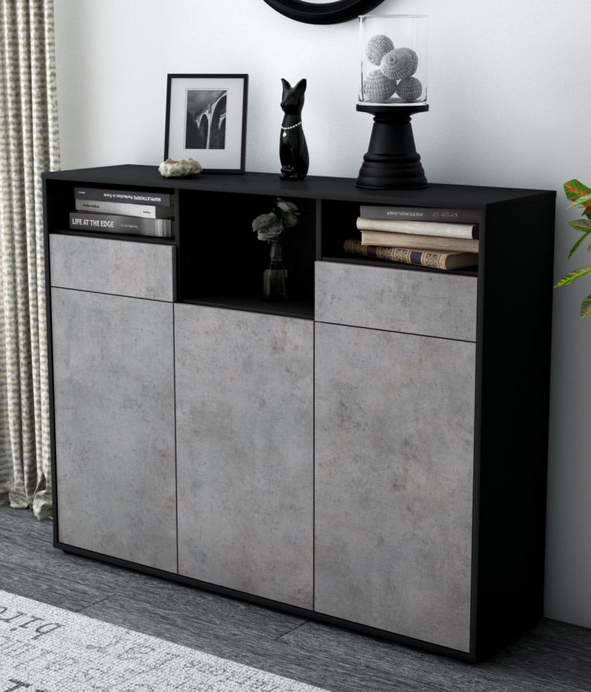 Highboard Melina, Beton Studio (136x108x35cm) - Dekati GmbH