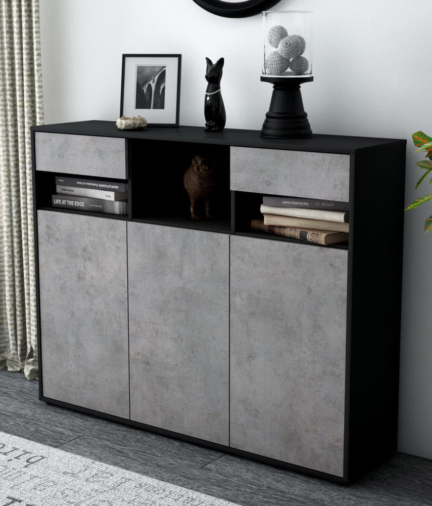 Highboard Mena, Beton Studio (136x108x35cm) - Dekati GmbH