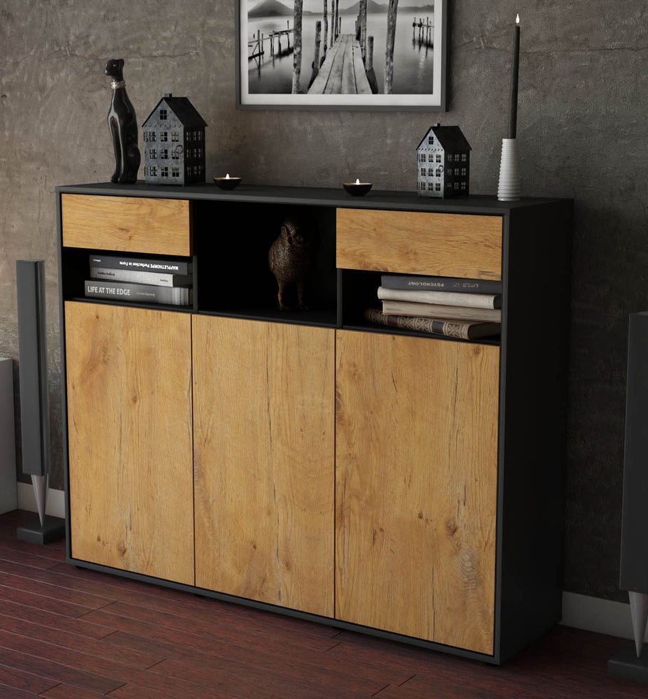 Highboard Mena, Eiche Studio (136x108x35cm) - Dekati GmbH