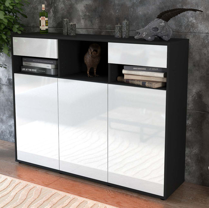 Highboard Mena, Weiß Studio (136x108x35cm) - Dekati GmbH