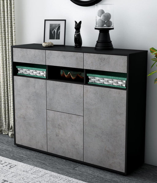 Highboard Michaela, Beton Studio (136x108x35cm) - Dekati GmbH