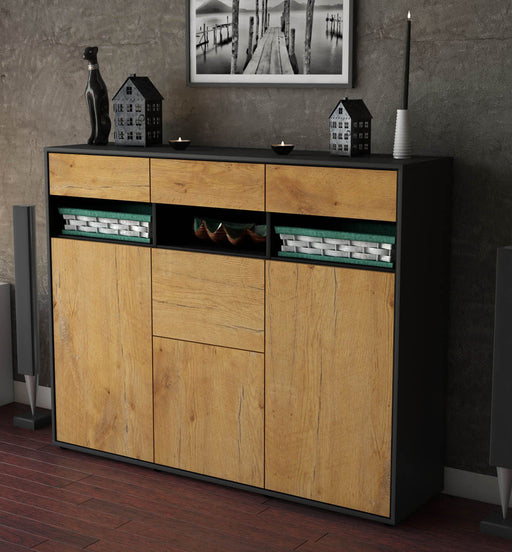 Highboard Michaela, Eiche Studio (136x108x35cm) - Dekati GmbH