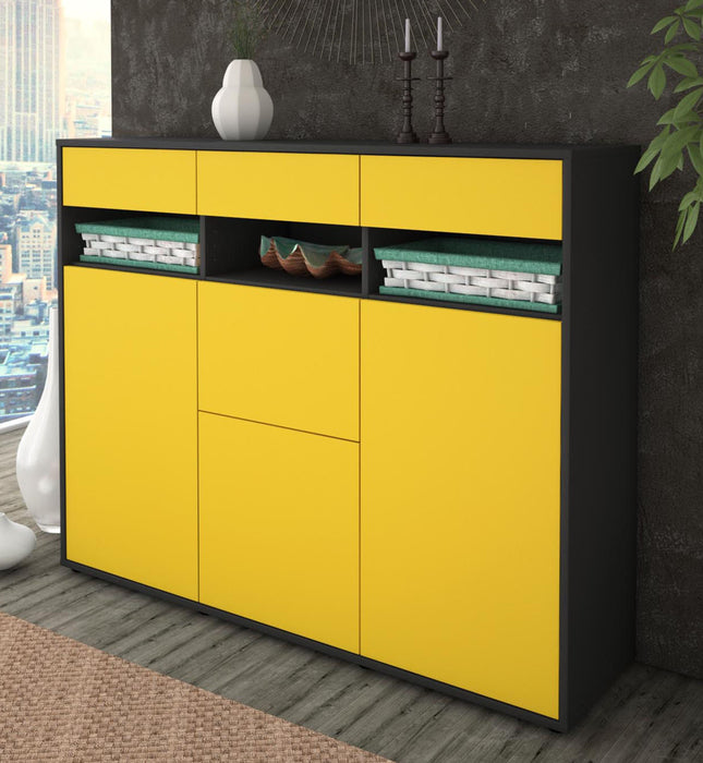 Highboard Michaela, Gelb Studio (136x108x35cm) - Dekati GmbH