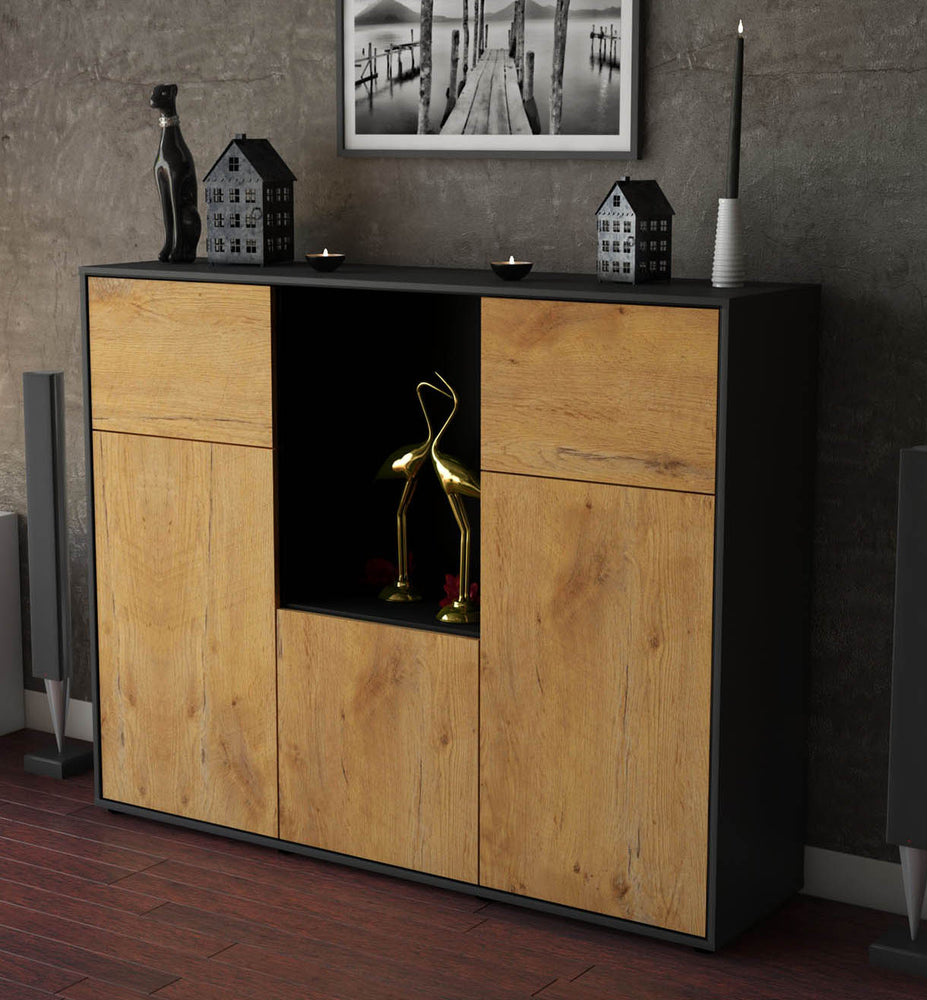 Highboard Michelle, Eiche Studio (136x108x35cm) - Dekati GmbH