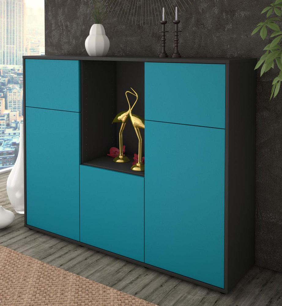 Highboard Michelle, Türkis Studio (136x108x35cm) - Dekati GmbH