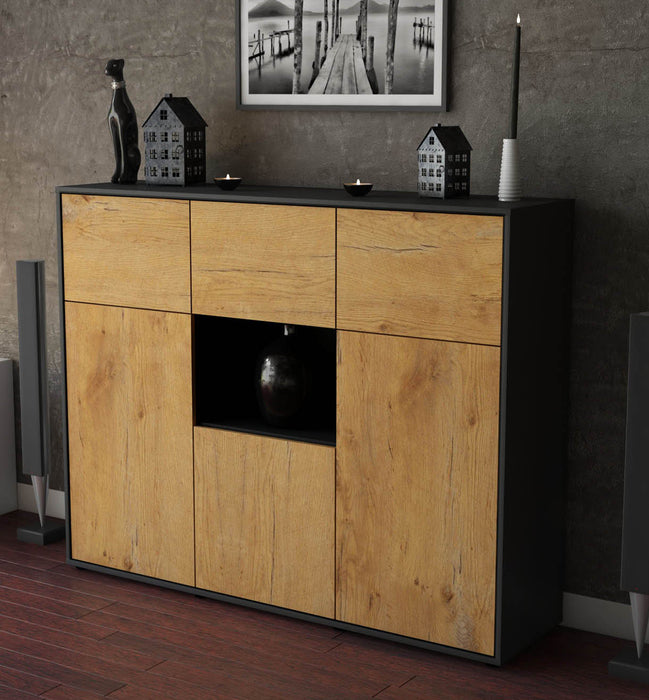 Highboard Milena, Eiche Studio (136x108x35cm) - Dekati GmbH