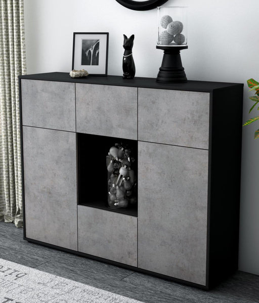 Highboard Milou, Beton Studio (136x108x35cm) - Dekati GmbH