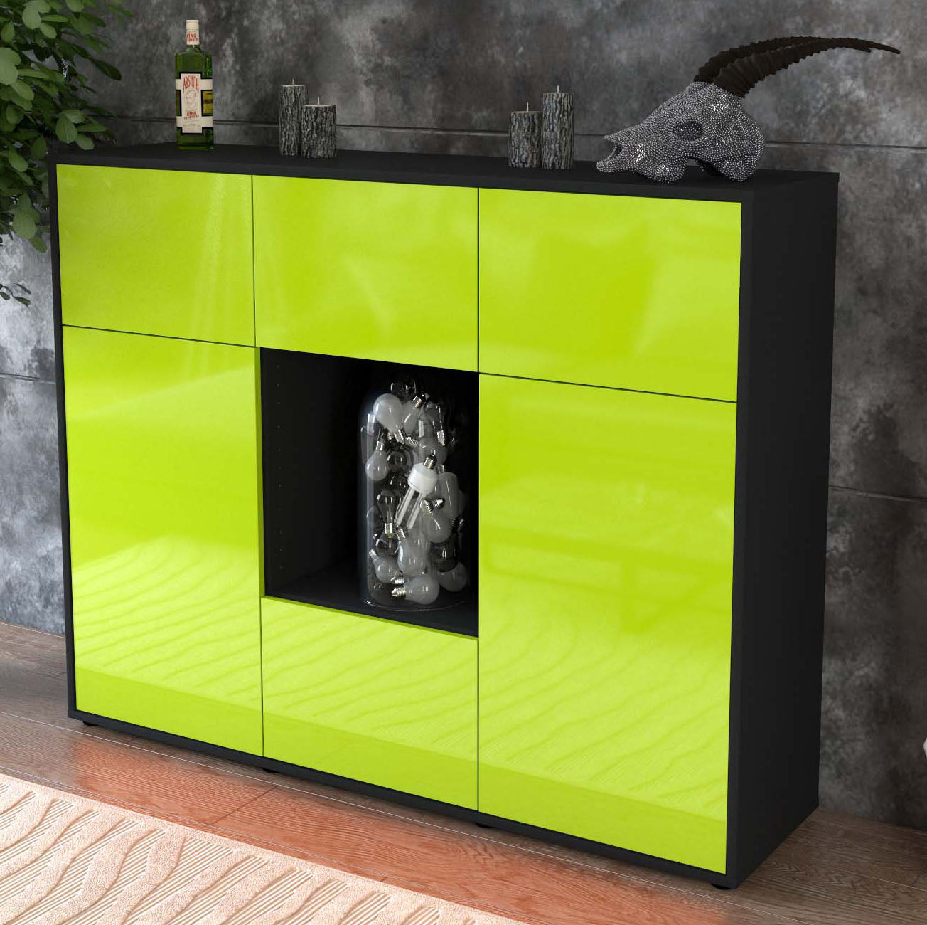 Highboard Milou, Grün Studio (136x108x35cm) - Dekati GmbH