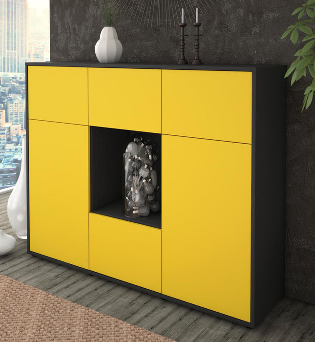 Highboard Milou, Gelb Studio (136x108x35cm) - Dekati GmbH