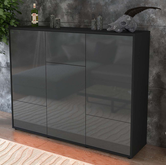 Highboard Mira, Grau Studio (136x108x35cm) - Dekati GmbH