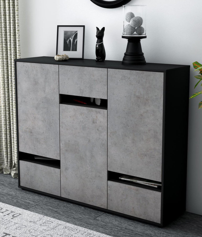 Highboard Mirella, Beton Studio (136x108x35cm) - Dekati GmbH