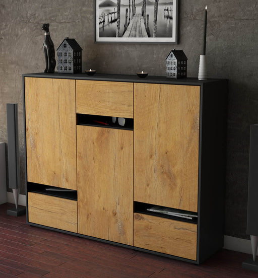 Highboard Mirella, Eiche Studio (136x108x35cm) - Dekati GmbH