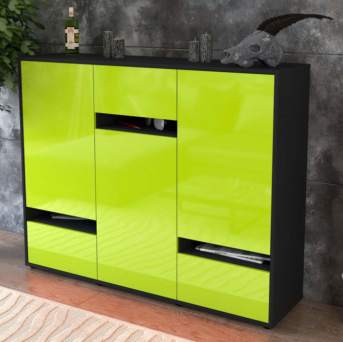 Highboard Mirella, Grün Studio (136x108x35cm) - Dekati GmbH