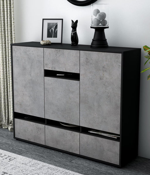 Highboard Mona, Beton Studio (136x108x35cm) - Dekati GmbH