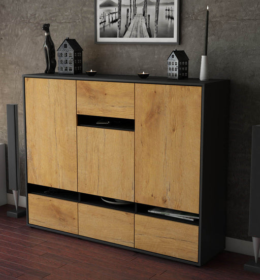 Highboard Mona, Eiche Studio (136x108x35cm) - Dekati GmbH