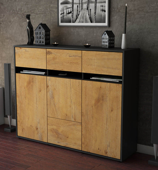 Highboard Monja, Eiche Studio (136x108x35cm) - Dekati GmbH