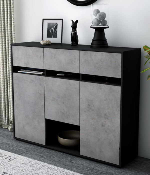 Highboard Natalie, Beton Studio (136x108x35cm) - Dekati GmbH