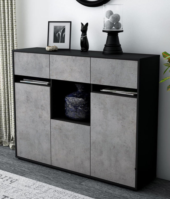 Highboard Nathalie, Beton Studio (136x108x35cm) - Dekati GmbH