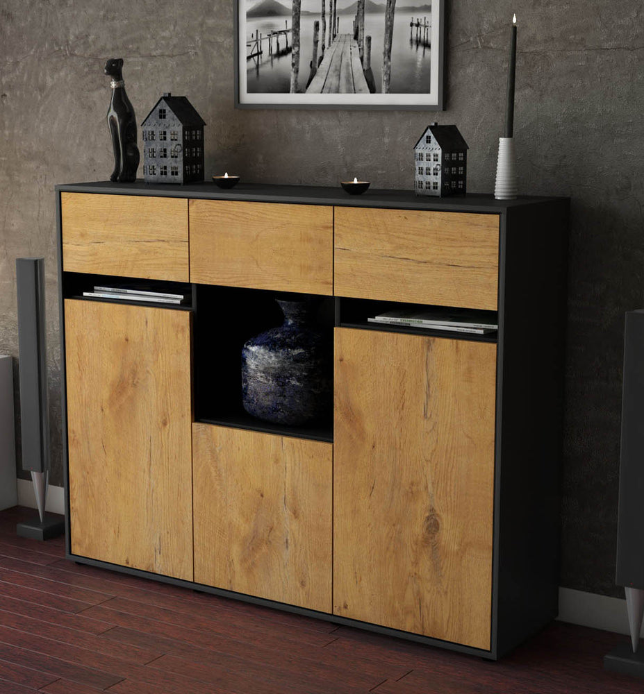 Highboard Nathalie, Eiche Studio (136x108x35cm) - Dekati GmbH