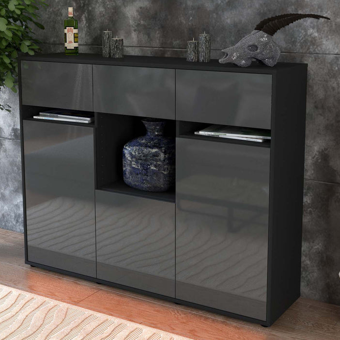 Highboard Nathalie, Grau Studio (136x108x35cm) - Dekati GmbH