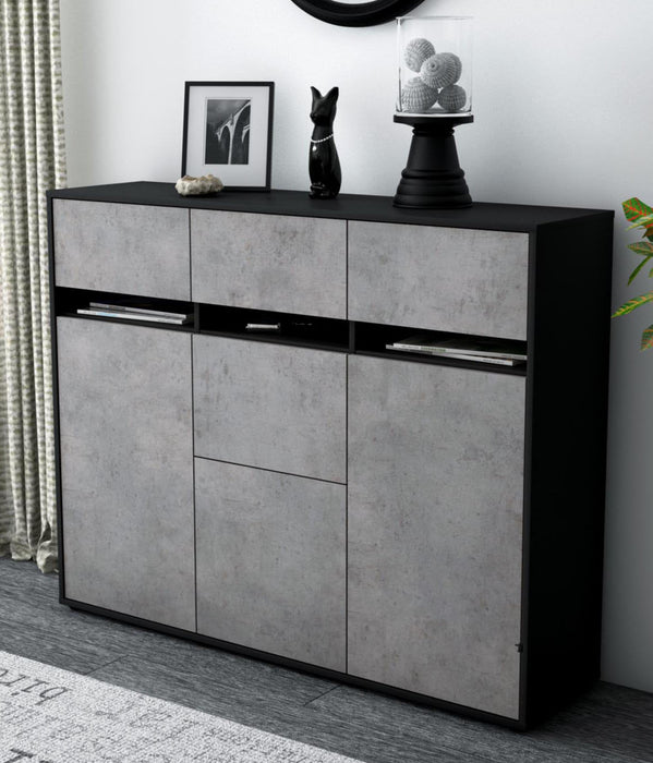 Highboard Neda, Beton Studio (136x108x35cm) - Dekati GmbH