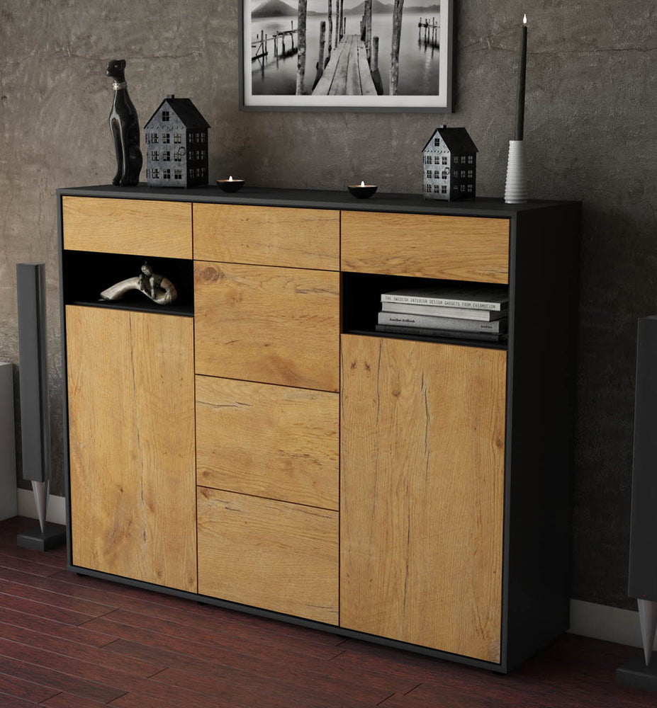 Highboard Nevia, Eiche Studio (136x108x35cm) - Dekati GmbH