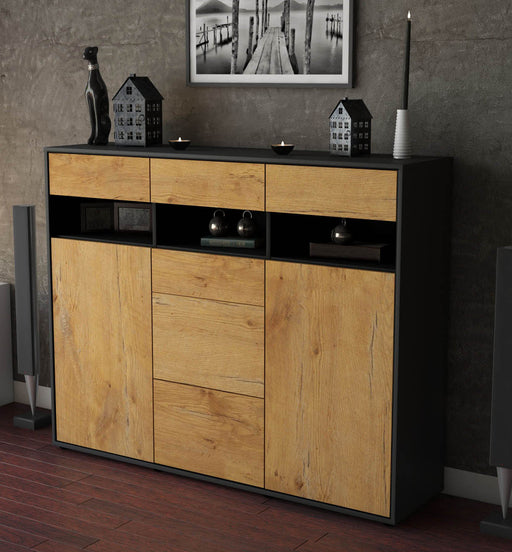 Highboard Ylenia, Eiche Studio (136x108x35cm) - Dekati GmbH