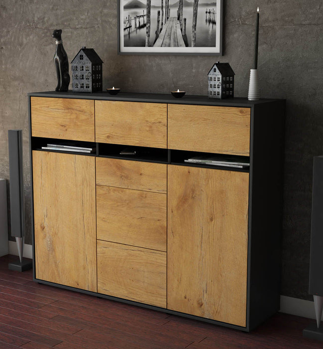 Highboard Nica, Eiche Studio (136x108x35cm) - Dekati GmbH