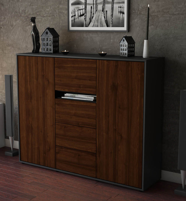 Highboard Nikola, Walnuss Studio (136x108x35cm) - Dekati GmbH