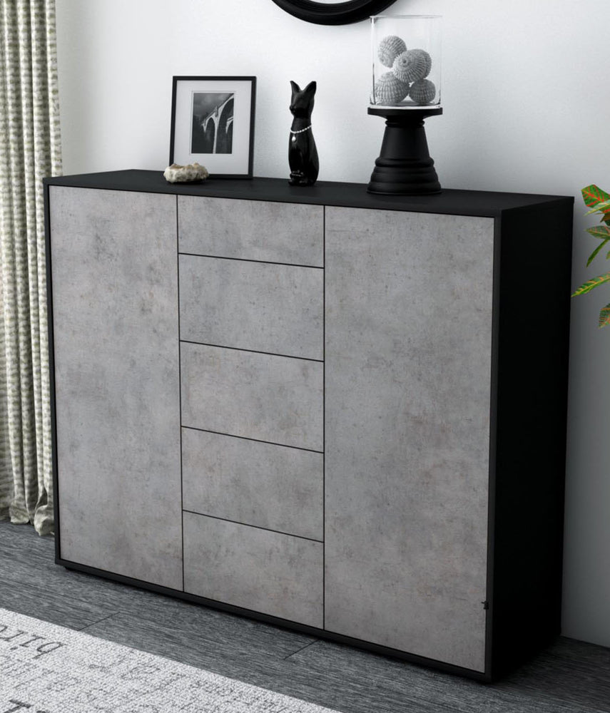 Highboard Nina, Beton Studio (136x108x35cm) - Dekati GmbH