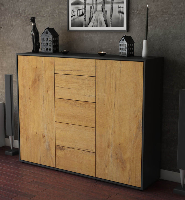 Highboard Nina, Eiche Studio (136x108x35cm) - Dekati GmbH