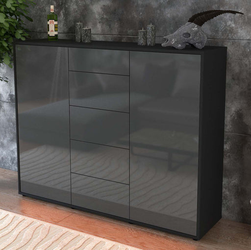 Highboard Nina, Grau Studio (136x108x35cm) - Dekati GmbH