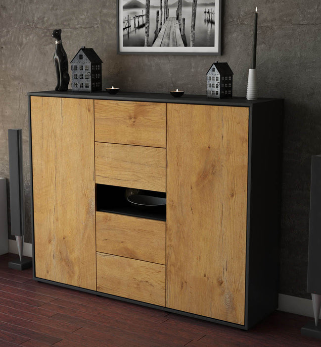 Highboard Noelia, Eiche Studio (136x108x35cm) - Dekati GmbH