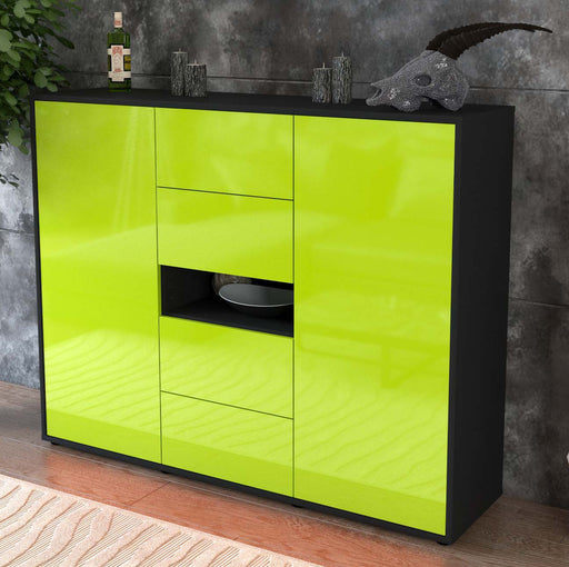 Highboard Noelia, Grün Studio (136x108x35cm) - Dekati GmbH