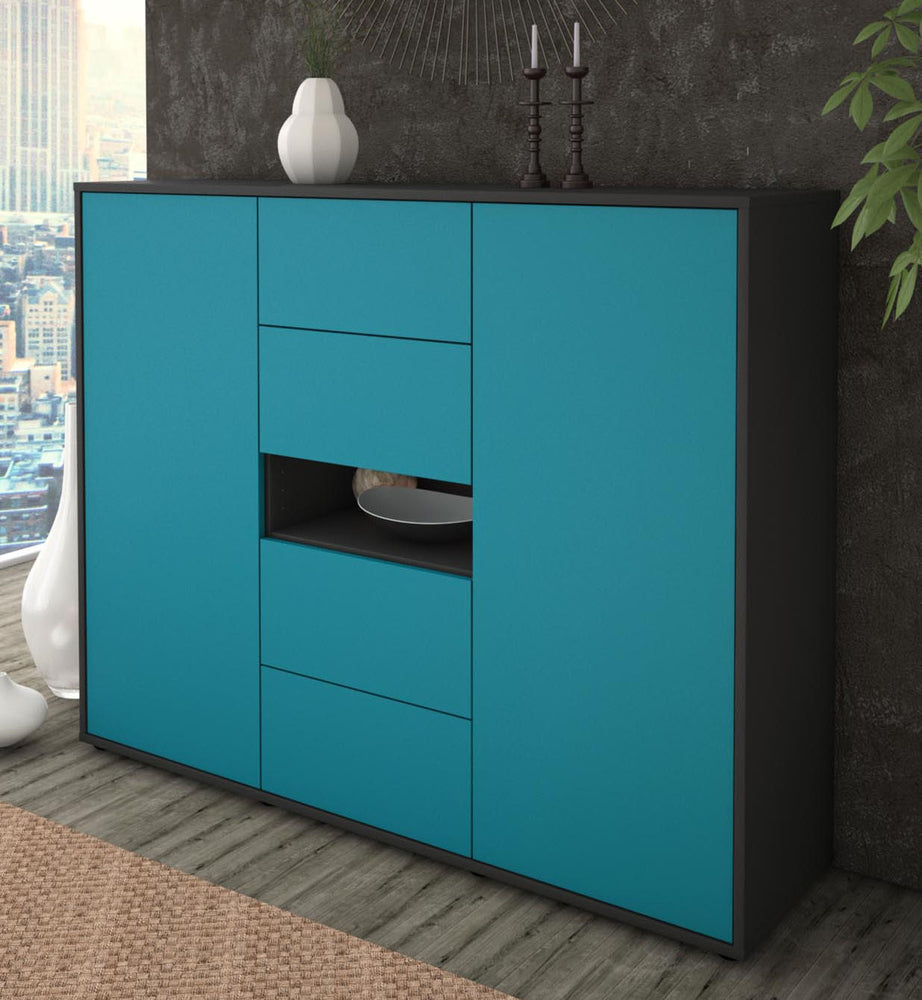 Highboard Noelia, Türkis Studio (136x108x35cm) - Dekati GmbH