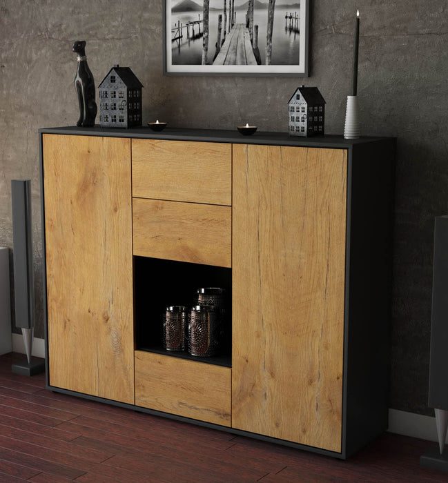 Highboard Nora, Eiche Studio (136x108x35cm) - Dekati GmbH