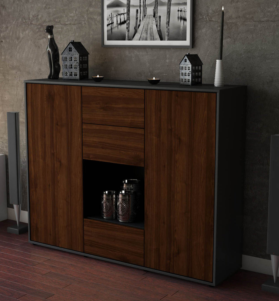 Highboard Nora, Walnuss Studio (136x108x35cm) - Dekati GmbH