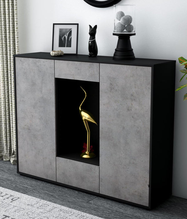 Highboard Nova, Beton Studio (136x108x35cm) - Dekati GmbH