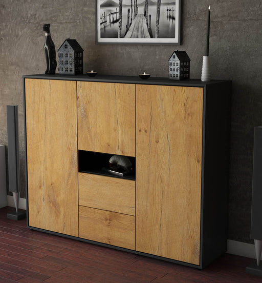 Highboard Olivia, Eiche Studio (136x108x35cm) - Dekati GmbH