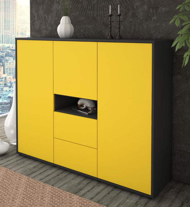 Highboard Olivia, Gelb Studio (136x108x35cm) - Dekati GmbH