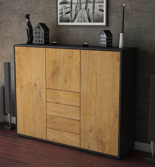 Highboard Pasquale, Eiche Studio (136x108x35cm) - Dekati GmbH