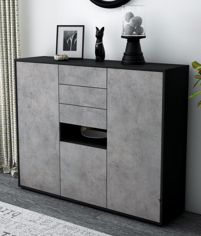 Highboard Paulina, Beton Studio (136x108x35cm) - Dekati GmbH