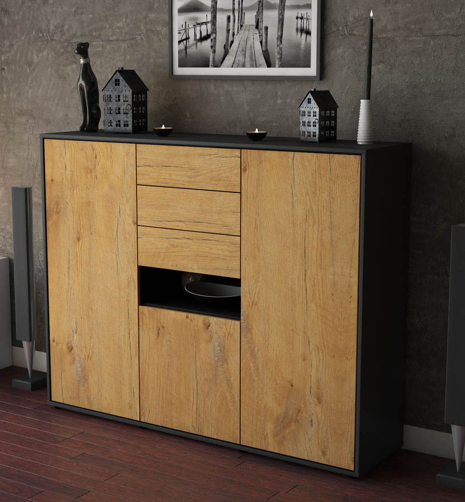 Highboard Paulina, Eiche Studio (136x108x35cm) - Dekati GmbH